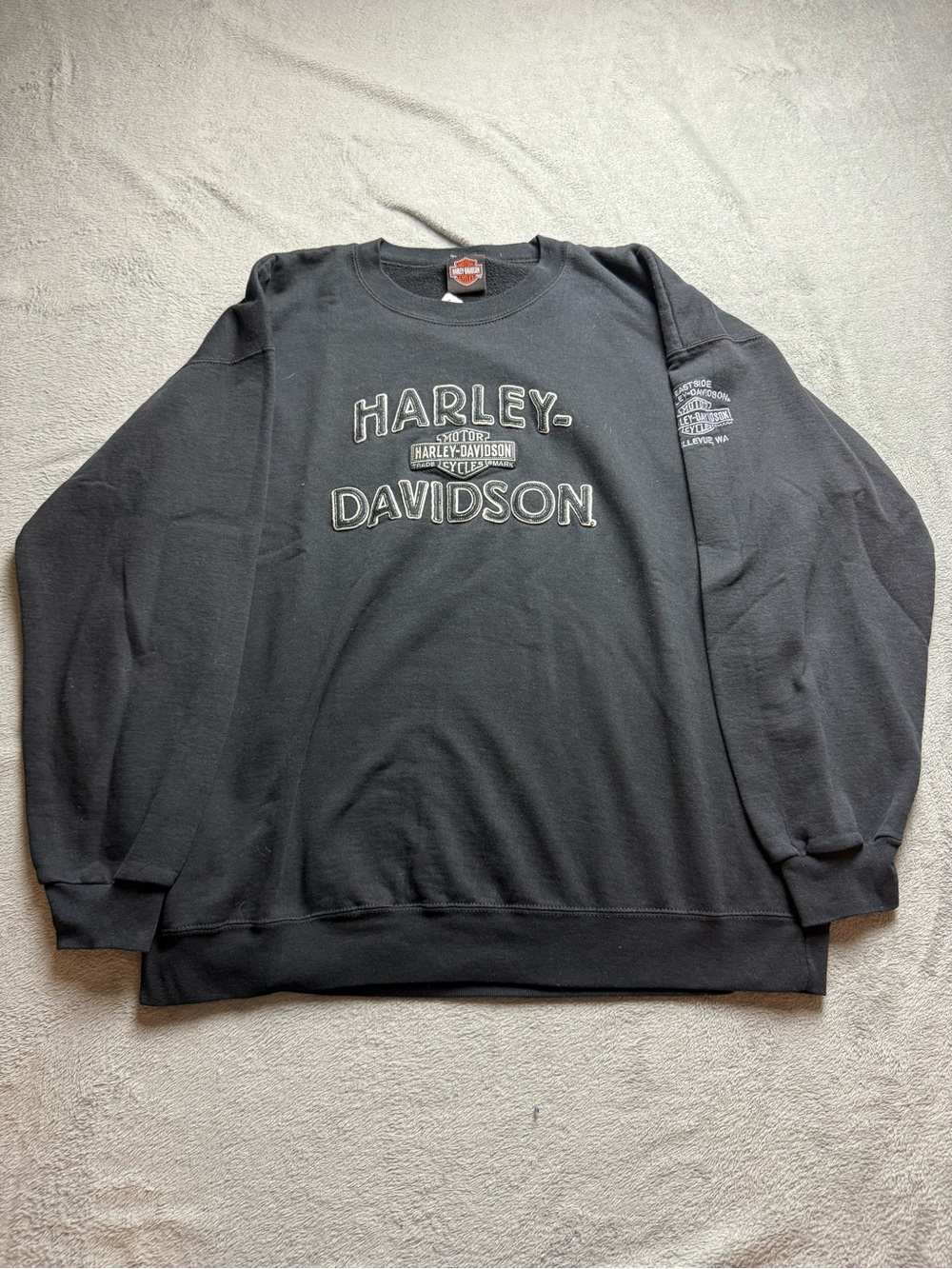 Harley-Davidson Embroidered Crewneck Sweater Bellevue Washington Size XL